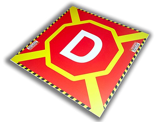 Droneport - PROFESSIONAL Edition - Drohnen Landeplatz/Landeplattform - mobiler Landeplatz/Landing Platform/Dronepad/Helipad/Heliport/Pad für Drohnen & Quadrocopter (Large, Alu-Red)