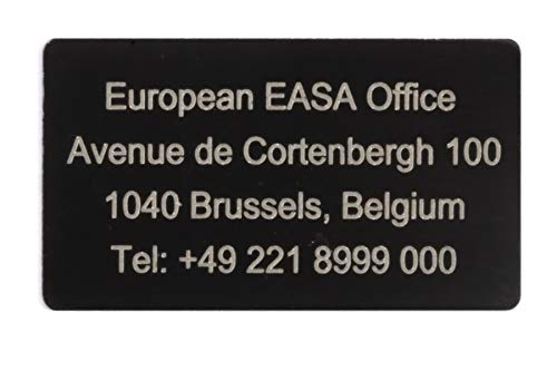 MJ Onlinehandel Drohnen-Kennzeichnung mit 3-5 Zeilen Schrift, Plakette Alu eloxiert – Kennzeichen DREI Größen, selbstklebend - 2